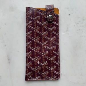 Goyard Montmartre Leather Glasses Case Burgundy